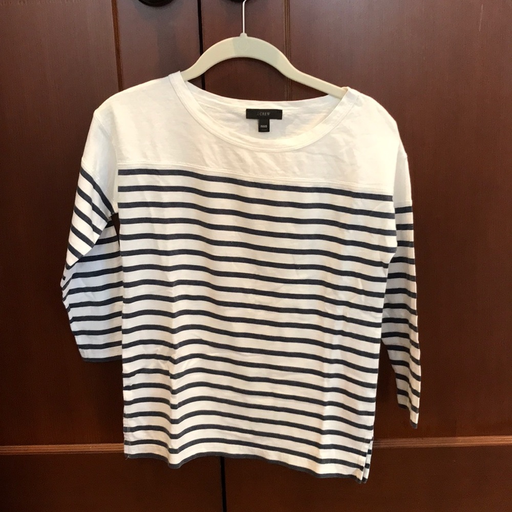 J. Crew 3/4 sleeve striped tee
